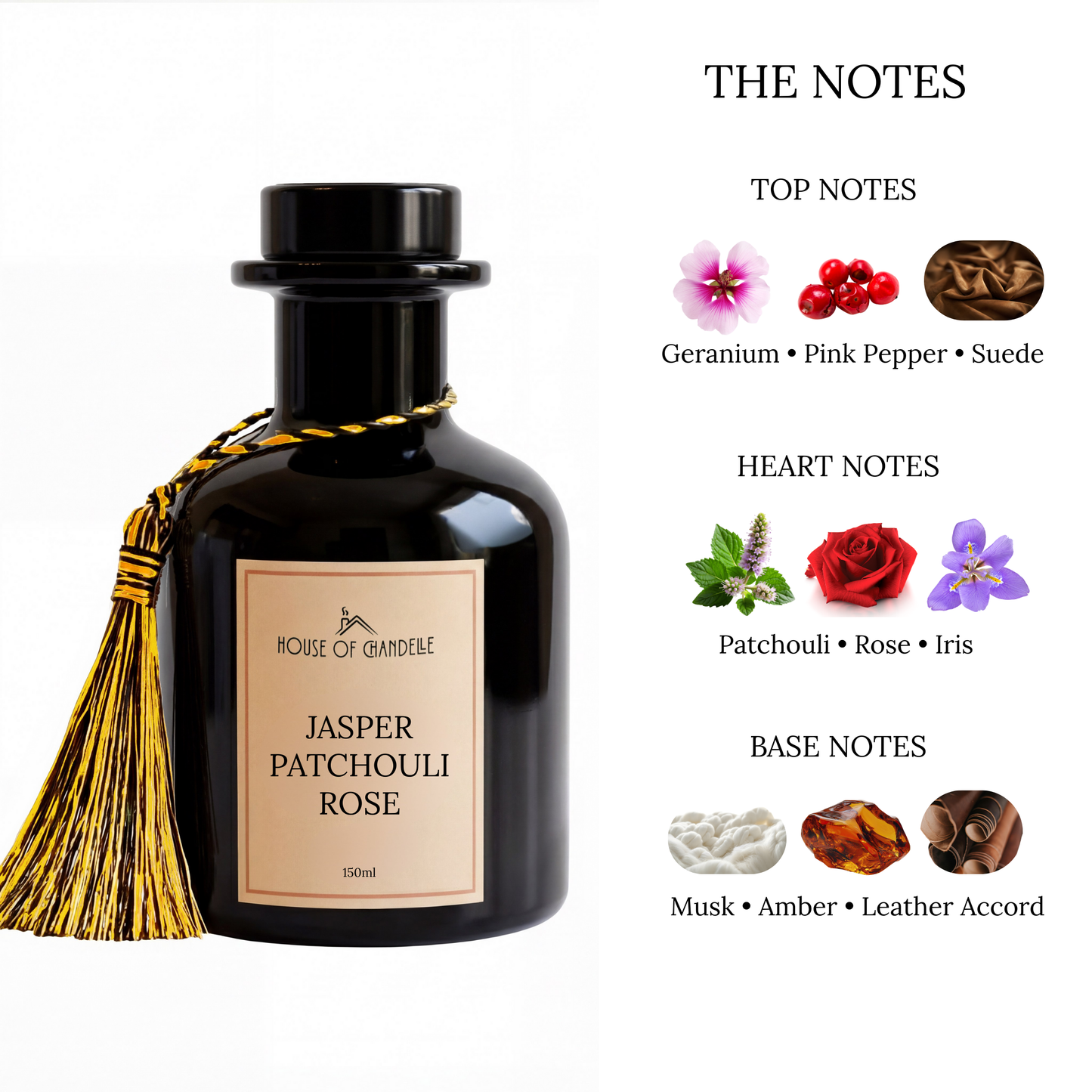 Jasper Patchouli Rose – Wood Reed Diffuser