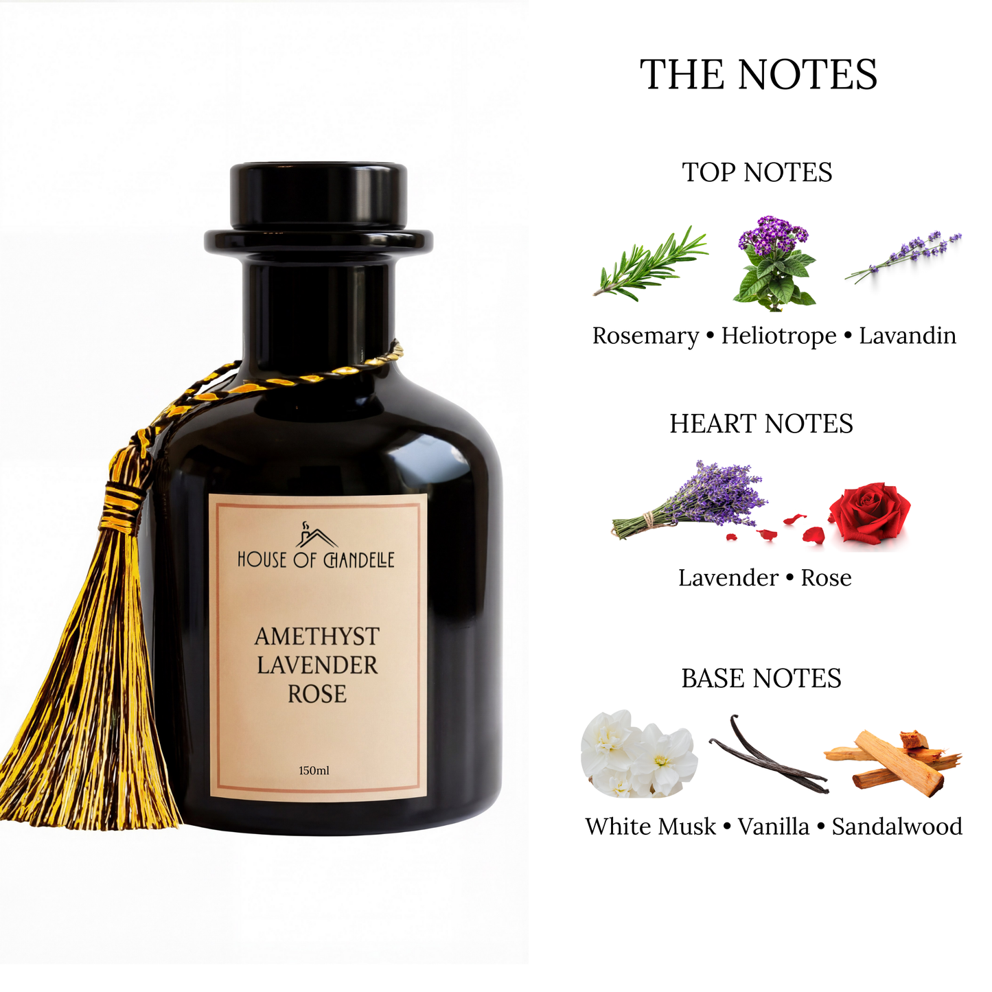 Amethyst Lavender Rose – Floral Reed Diffuser