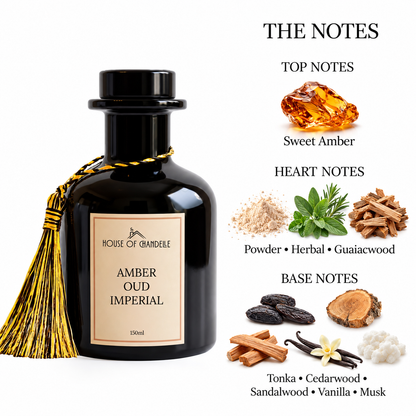 Amber Oud Imperial oud reed diffuser – House of Chandelle