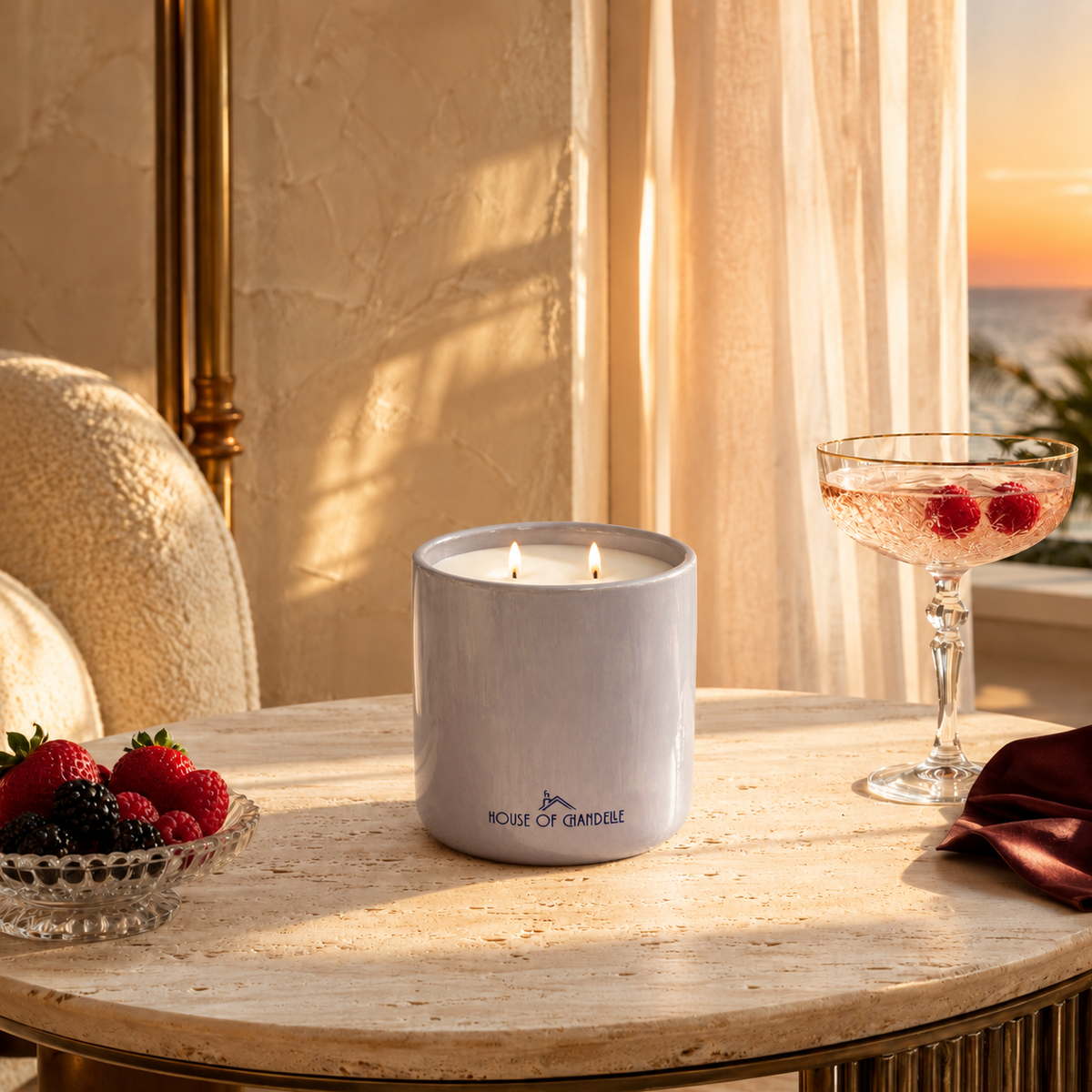 Berry Key West Aurora Chandelle scented candle 500g – House of Chandelle