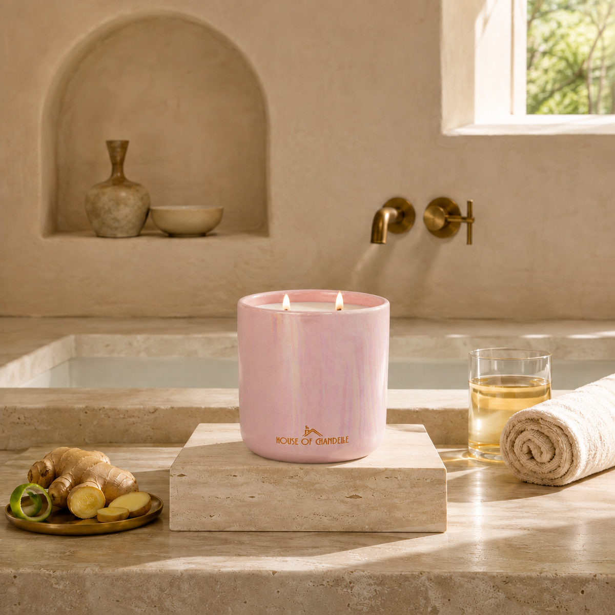 Ginger Zing Elixir Opal Chandelle scented candle 500g – House of Chandelle