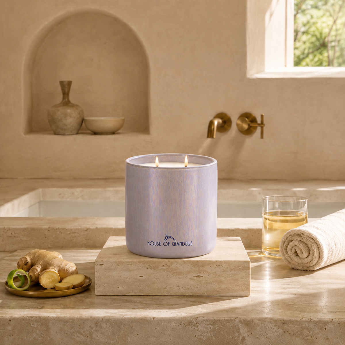 Ginger Zing Elixir Aurora Chandelle scented candle 500g – House of Chandelle