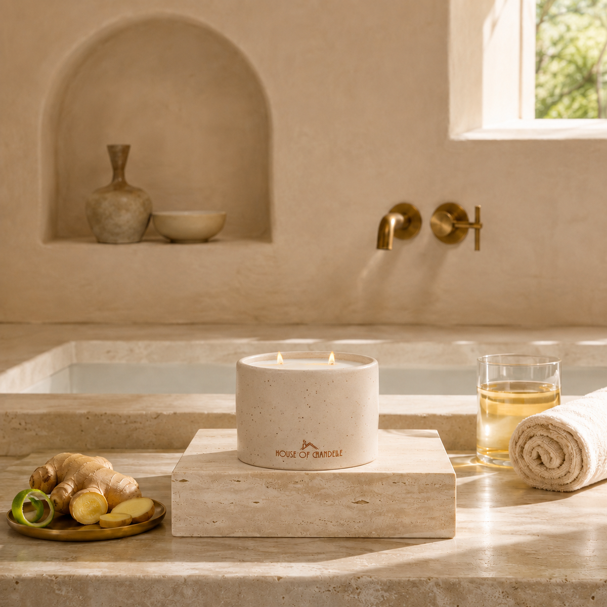 Ginger Zing Elixir Dune Chandelle scented candle 350g – House of Chandelle