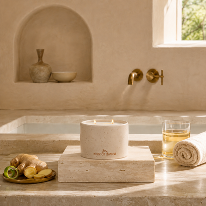 Ginger Zing Elixir Dune Chandelle scented candle 350g – House of Chandelle