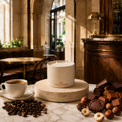 Nutty Coffee Mocha Dune Chandelle scented candle 350g – House of Chandelle