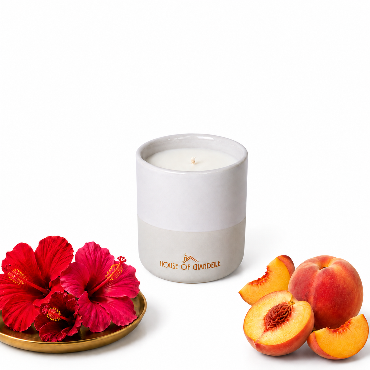 Hibiscus Tropical Whisper Dove Chandelle scented candle 230g – House of Chandelle