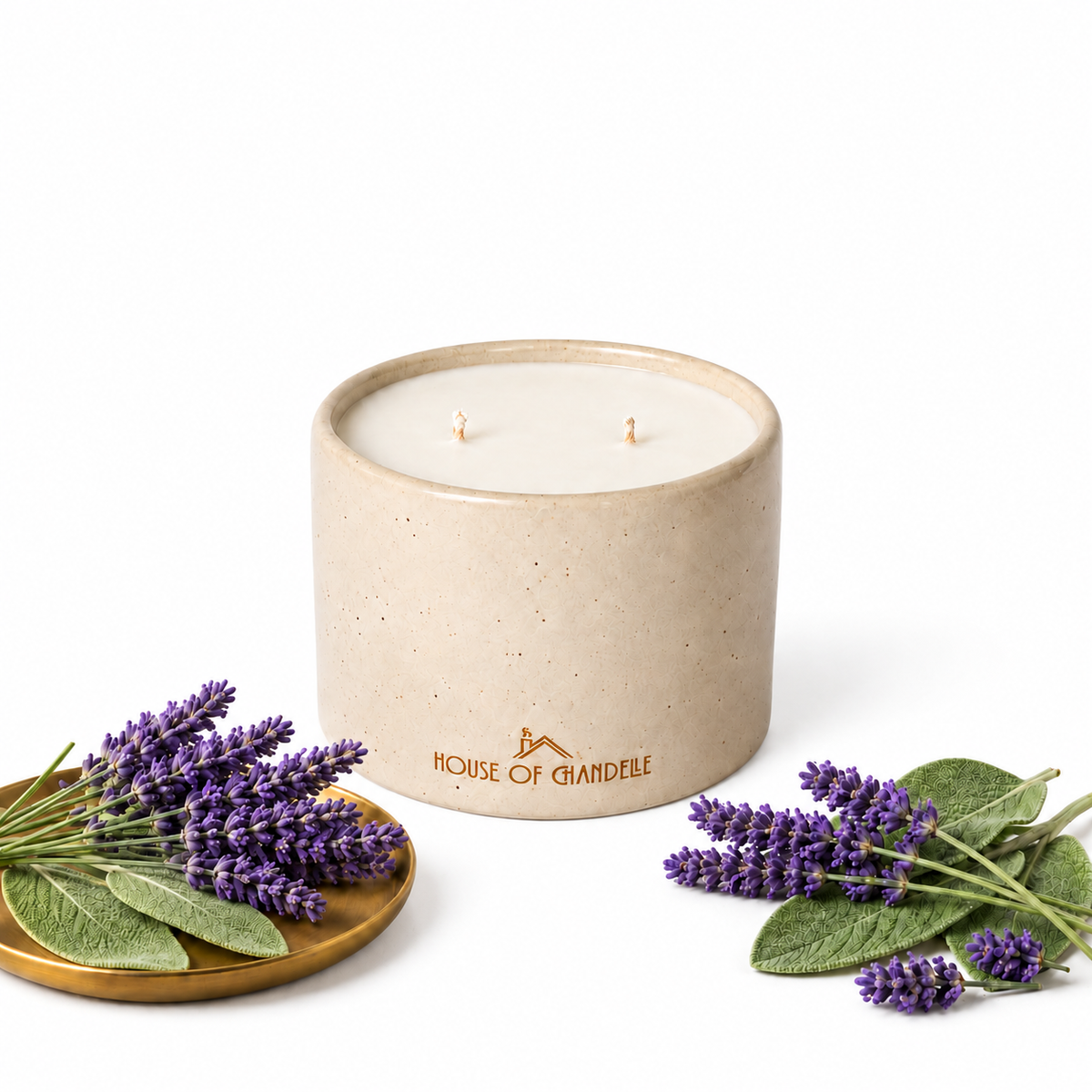 Lavender Meadow Sage Dune Chandelle scented candle 350g – House of Chandelle