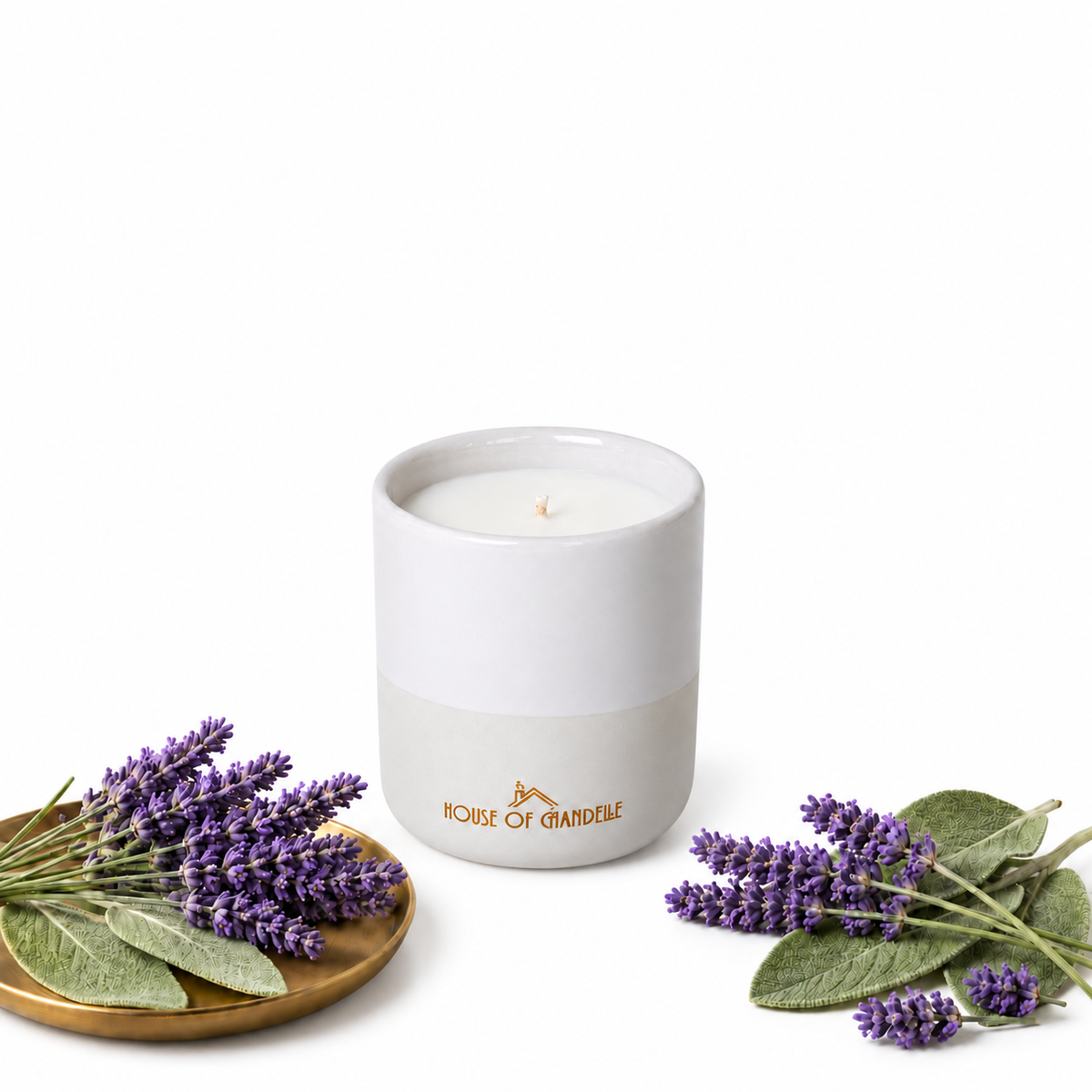 Lavender Meadow Sage Dove Chandelle scented candle 230g – House of Chandelle