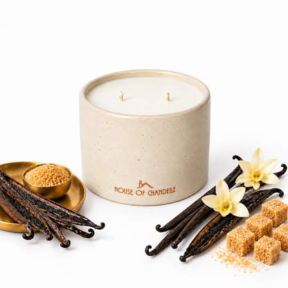 Vanilla Crème de Bourbon Dune Chandelle scented candle 350g – House of Chandelle