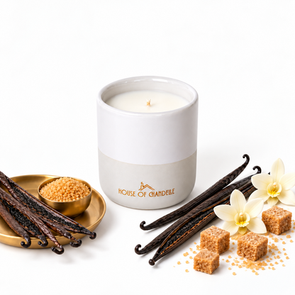 Vanilla Crème de Bourbon Dove Chandelle scented candle 230g – House of Chandelle
