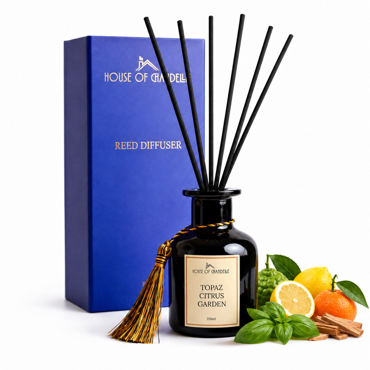 Topaz Citrus Garden citrus reed diffuser – House of Chandelle