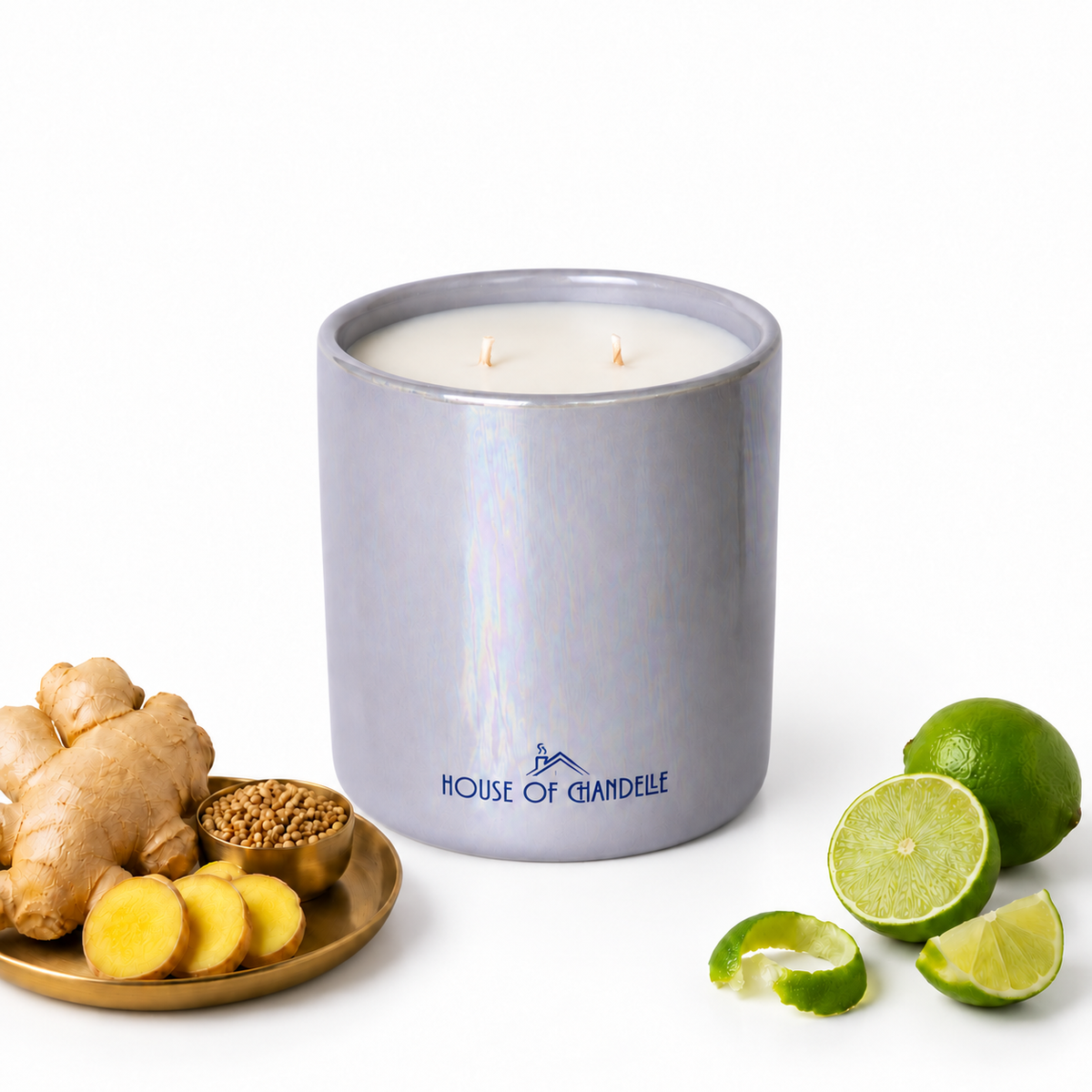 Ginger Zing Elixir Aurora Chandelle scented candle 500g – House of Chandelle