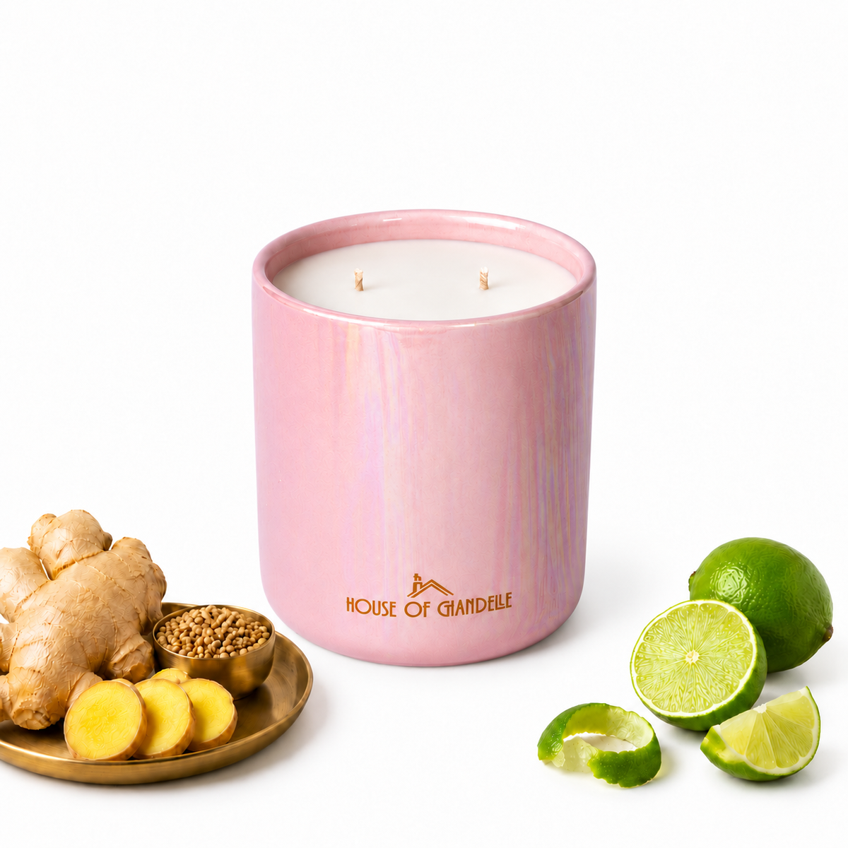 Ginger Zing Elixir Opal Chandelle scented candle 500g – House of Chandelle